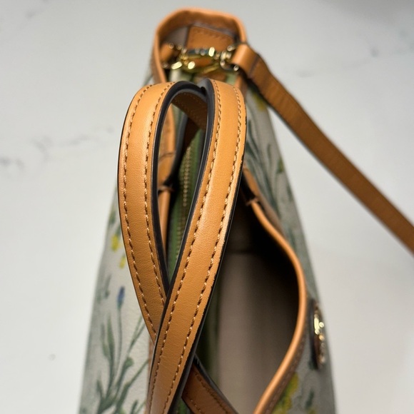 Tory Burch Watercolor Botanical Kerrington Tote Crossbody + Shopping Bag + Dusty - Picture 5 of 16